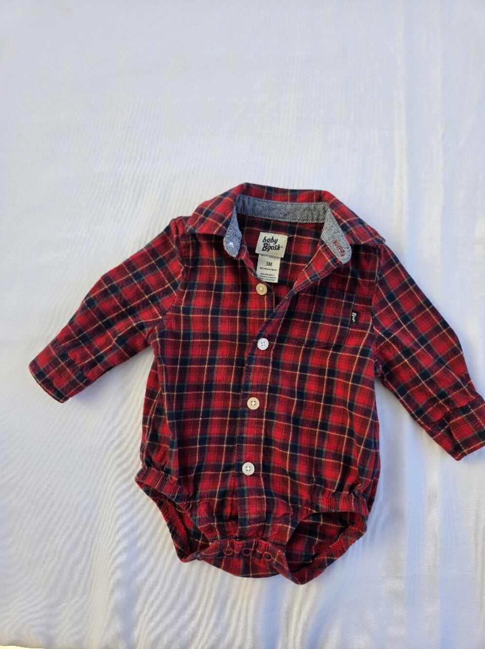 Red Plaid Baby One-Piece Bodysuit